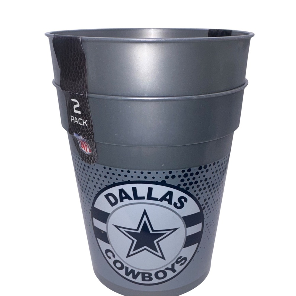 Dallas Cowboys NFL 2 Pack Reusable Plastic Cups 16oz Team Fan Gear